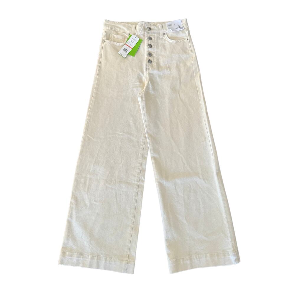 ✨New✨ Sam Edelman Codie High Rise Button Fly Wide Leg Jeans | Ecru | Sz 26